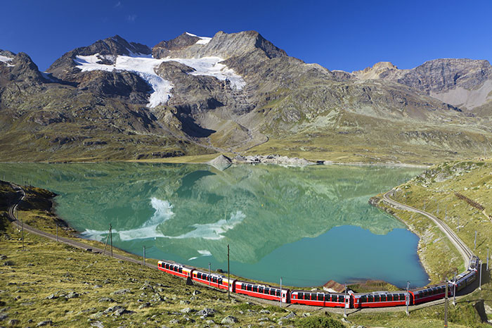 The famous Bernina Express in Switzerland