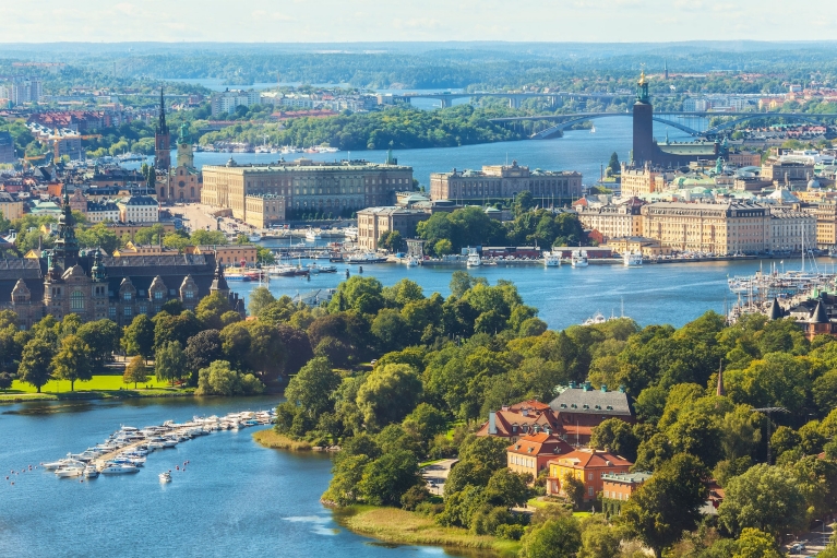 Vista sulle isole di Stoccolma in estate