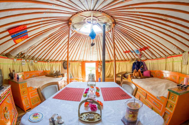 Intérieur de tente Airbnb