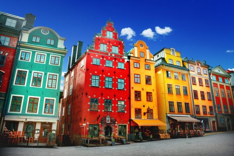 colourful buildings in stockholm