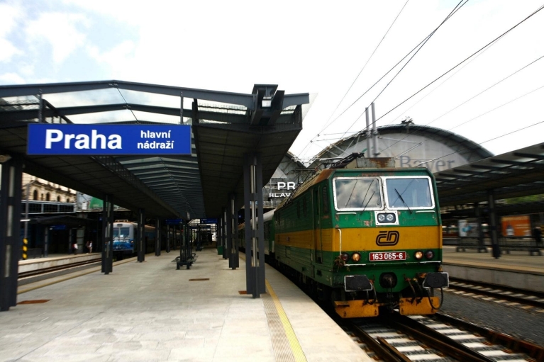 A regional train is about to leave Prague
