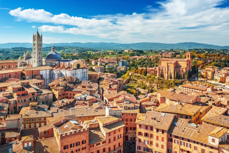 View over Siena in Italy