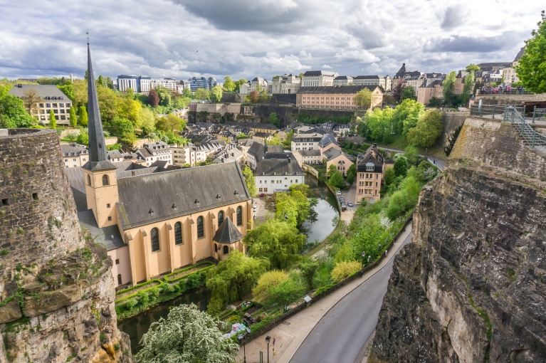 The view of Luxembourg city from the Corniche