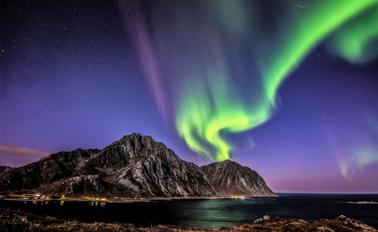 Aurora boreale dalle isole Lofoten