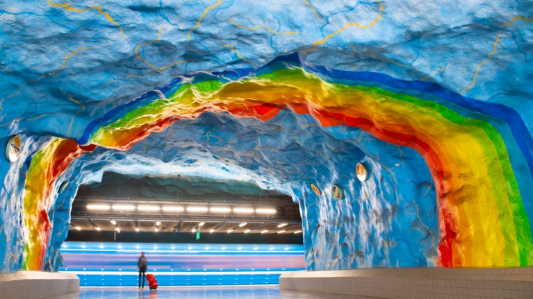 sweden-stockholm-subway-art-rainbow