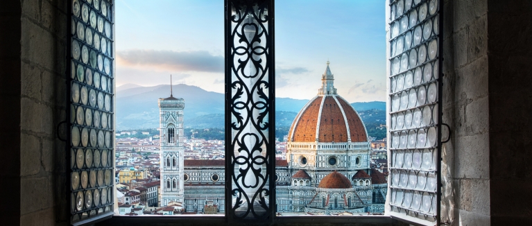 Florence Duomo through window