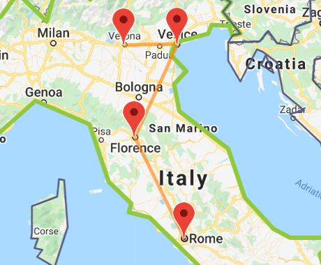 La Bella Italia map