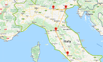 map-italy-itinerary