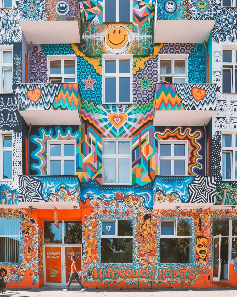 Street art on an appartment building in Berlin